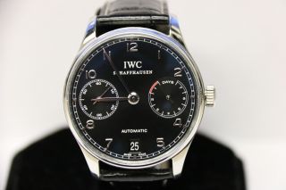 Iwc Portuguese Automatic 7 Day Power Reserve Black Dial