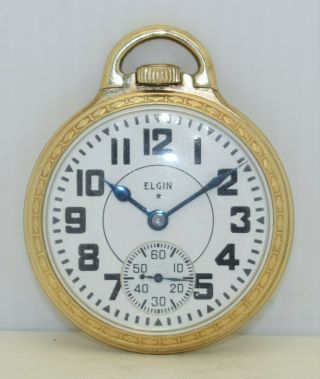 Vintage Elgin B.  W.  Raymond Pocket Watch 16s 21j Railroad - Grade 590 C.  1944 10k - Gf