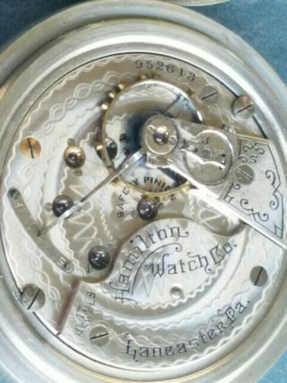 Antique 1912 Hamilton Pocket Watch - Size 18 - 17 Jewels - Heavy Case 4