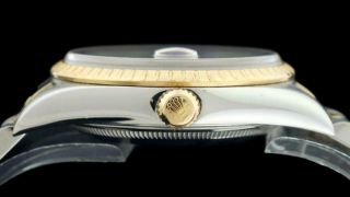 Rolex Date 15223 Black Dial Two Tone 18k Yellow Gold Steel Automatic Watch 3
