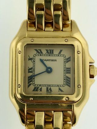 CARTIER PANTHERE 18K Solid Yellow Gold Ladies Watch 12