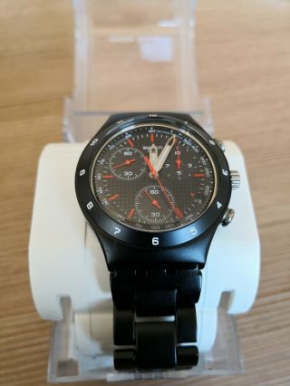 Swatch Ycb4019ag Unisex Aluminum Black Dial Watch Black 180$ Msrp