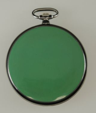 Rare Silver And Green Enamel Pocket Watch By Juvenia C1910