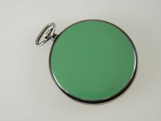 Rare Silver and GREEN ENAMEL pocket watch by JUVENIA c1910 2