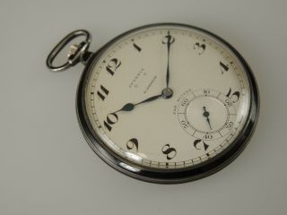 Rare Silver and GREEN ENAMEL pocket watch by JUVENIA c1910 5