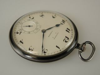 Rare Silver and GREEN ENAMEL pocket watch by JUVENIA c1910 7