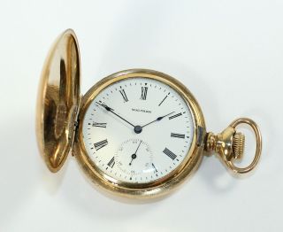 Antique Waltham 6 Size 15 Jewel Pocket Watch - Gold Filled Case - Tn10