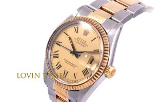 1981 Rolex Mens TT Datejust - Champagne Roman Patina Dial Oyster Band Ref 16013 3