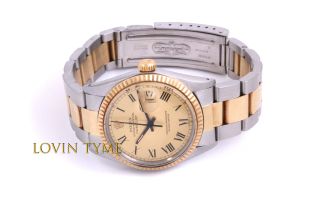 1981 Rolex Mens TT Datejust - Champagne Roman Patina Dial Oyster Band Ref 16013 4