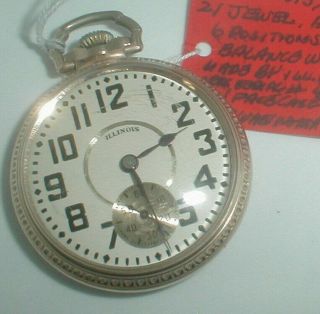 Antique Illinois Bunn Special 21 Jewel 10k Gf Case Railroad Grade Pocket Watch