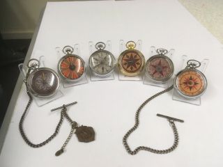 Vintage Spinning Gambling Gaming Smiths Ingersoll Pocket Watches X6 All