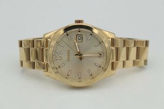 Fossil Perfect Boyfriend Women’s Stainless Steel Gold Plated Watch Es3586