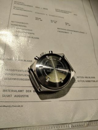 Orfina Porsche Design BUND Issue Military Chronograph Lemania 5100 Double - struck 8