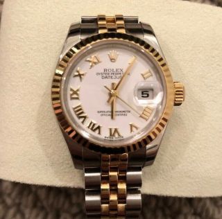 Rolex 26mm Lady Datejust Style 179173 18k Gold Steel Watch Box And Papers - 2013