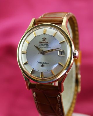 OMEGA Constellation Chronometer 168.  005/6 SC - 62 18K Rose Gold Watch.  Pie Pan 2