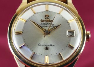 OMEGA Constellation Chronometer 168.  005/6 SC - 62 18K Rose Gold Watch.  Pie Pan 4