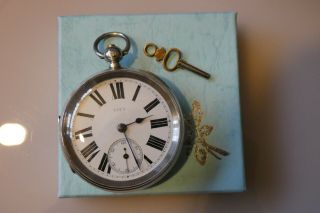 Antique Victorian Hallmarked Silver Fusee Pocket Watch Dated 1894. 2