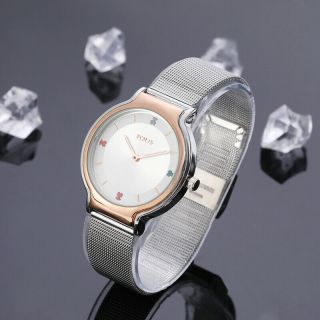 Ladies Cute Bear Watch Quartz Stainless Steel Mesh With Jewelry