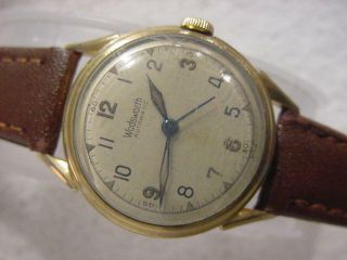 Vintage Gold Fd Larg Antique Art Deco / Military Elgin Automatic Mens Watch