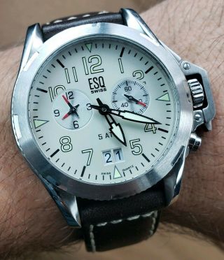 Mens Esq By Movado Swiss Made Chronograph Wrist Watch