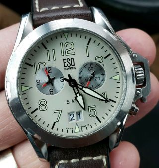 Mens ESQ by Movado Swiss Made Chronograph Wrist Watch 8