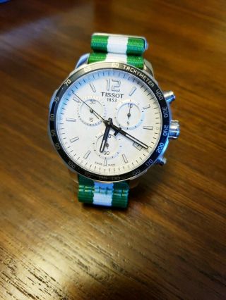 Tissot Quickster Boston Celtics Chronograph Men ' s Watch T095.  417.  17.  037.  17 3