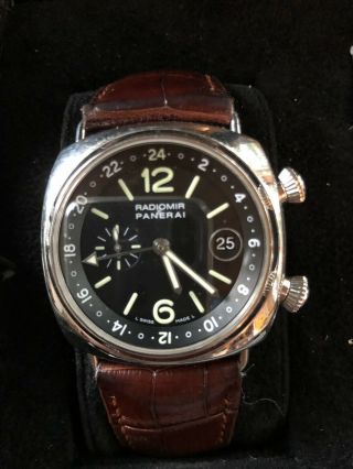 Panerai Radiomir Gmt Automatic Pam00184 With Two Oem Straps