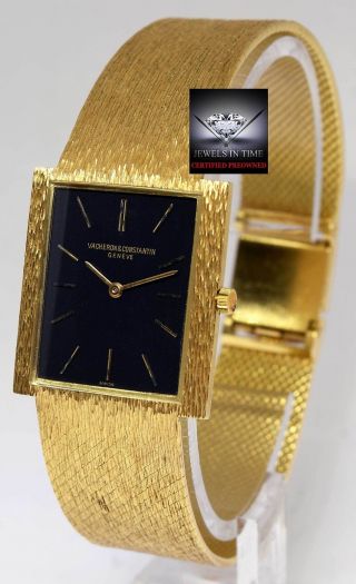 Vacheron Constantin Vintage Mens 18k Gold Bracelet Watch 17j 7255