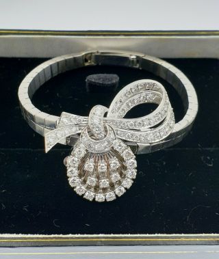 Vintage Blancpain Le Femme Flip Cover 2.  50 Cts Diamonds,  18k Gold Bracelet/watch