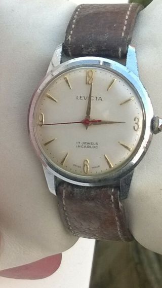 Levicta Vintage Mens Hand Wind Swiss Made Watch 17 Jewels