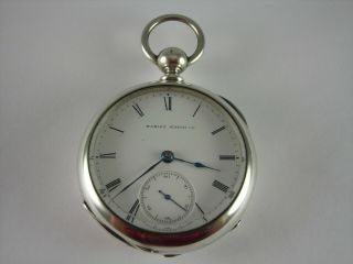 Antique 18s Marion Watch Co.  15 Jewel George Channing Key Wind Pocket Watch.