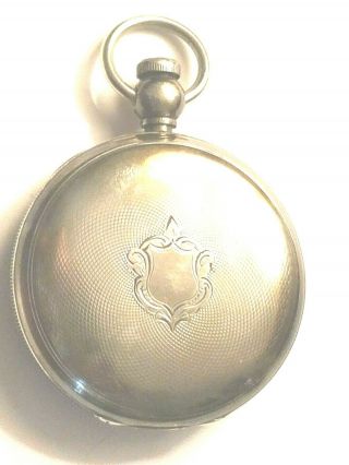 Antique 1877 Waltham Broadway Pocket Watch 18s Key Wind - Sterling Silver Case