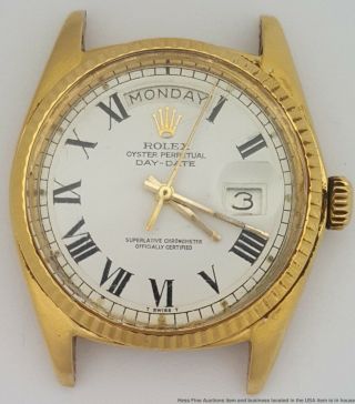 Vintage 1803 Rolex President Day - Date Mens Wristwatch Head Only Vintage Running