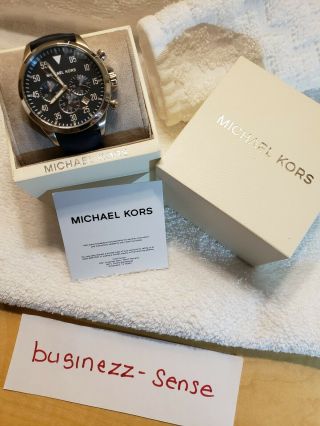Michael Kors Men Gage Quartz Stainless - Steel Leather Casual Watch - Mk8617