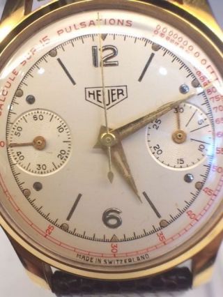 50 ' s Heuer PULSATION Chronograph Watch Ref 42260 Valjoux 23 (Pre - Carrera) 3