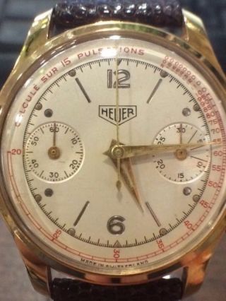 50 ' s Heuer PULSATION Chronograph Watch Ref 42260 Valjoux 23 (Pre - Carrera) 5