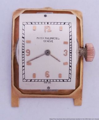 Patek Philippe Retro Deco Asymmetrical 18k Rose Gold Vintage Wrist Watch 10