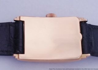 Patek Philippe Retro Deco Asymmetrical 18k Rose Gold Vintage Wrist Watch 7