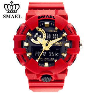 Smael Men Watch Military Sport Digital Wristwatch Shockproof Quartz Led Watches