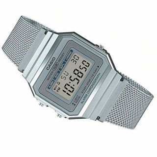 Casio Vintage Standard Digital Silver Stainless Steel Mesh Band Watch A700wm - 7a