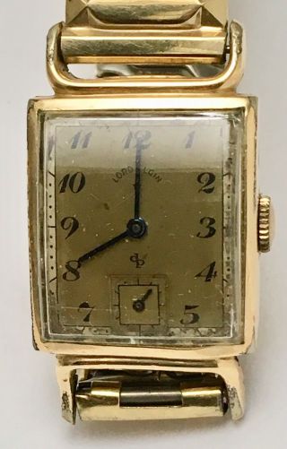 Vintage 1950s Lord Elgin 14k Gold Filled Wristwatch.