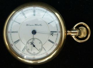 Antique Hampden 17 Jewels Gold Filled Pocket Watch