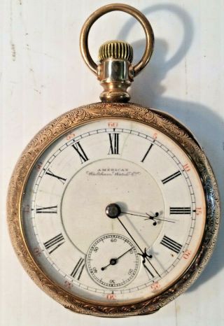 Antique American Waltham Pocket Watch 14k Gold Filled Case No.  67