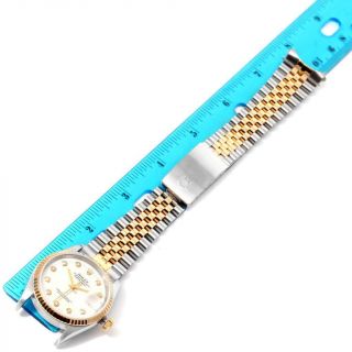 Rolex Datejust Steel 18K Yellow Gold White Diamond Dial Watch 16233 11
