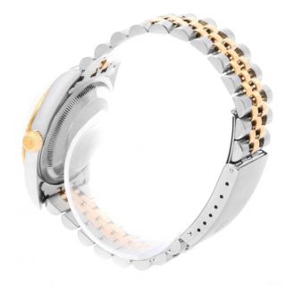 Rolex Datejust Steel 18K Yellow Gold White Diamond Dial Watch 16233 6