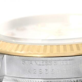 Rolex Datejust Steel 18K Yellow Gold White Diamond Dial Watch 16233 7