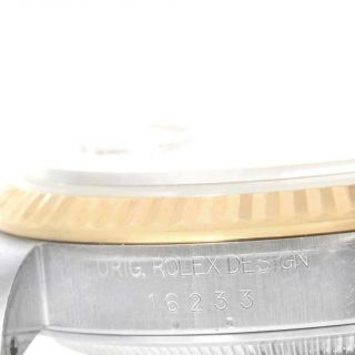 Rolex Datejust Steel 18K Yellow Gold White Diamond Dial Watch 16233 8