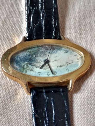 Cenere 8010 Wrist Watch Oval Face Artist Painting VTG Stainless Steel Shower 2