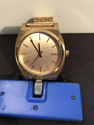 Nixon The Time Teller Rose Gold Watch 3