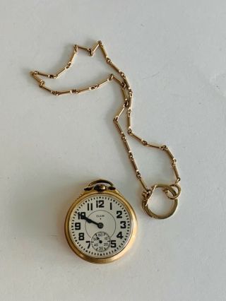 Vintage Railroad Pocket Watch,  Elgin,  B.  W.  Raymond,  21 Jewels,  Runs